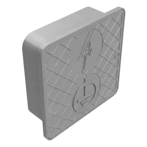 Seinäasenteinen tarkastusrasia muovinen 150x150x55 mm harmaa