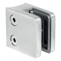 Suorakulmainen lasipidin 45x45x26 mm, lasi 6-10,76 mm, AISI 304, järjestelmä 42,4 mm, kiiltävä viimeistely