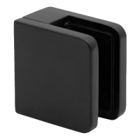 Pistemäinen lasikiinnike 45x45x26 mm, musta, lasi 6-10,76 mm, zamak, tasainen järjestelmä, maalattu