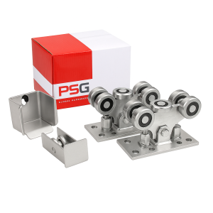 Paketti 5-rullaisista juoksuvaunuista itsekannatteleviin liukuportteihin lisätarvikkeineen