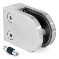 Lasikannatin 6-10,76 mm 50x40x26 mm pin AISI 304 tasainen järjestelmä kiillotettu