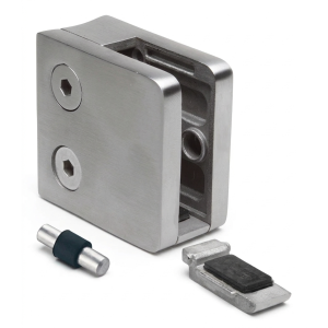 Lasikiinnike 6-10,76 mm 45x45x26 mm pin AISI 304 järjestelmä 42,4 mm satiini