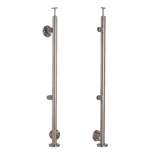 Vasen päätetolppa fi 42,4x1230mm AISI304 sivukiinnitys satiini 000-525 (1)