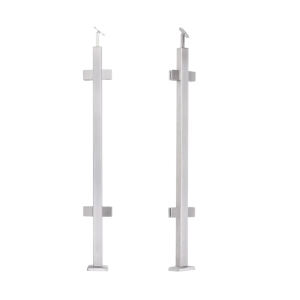 Keskimmäinen kaidepylväs 40x40x1060/1100mm 4 lasikiinnikettä AISI 304