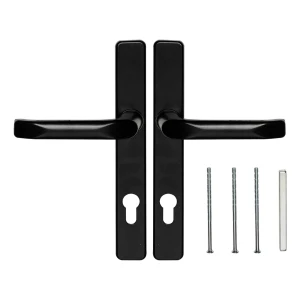 Musta ovenkahva suorakaiteen muotoisella kilvellä 90 mm – alumiini/sinkki H247