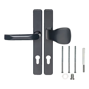 Ovikahva kilpineen ja nupilla 90 mm – antrasiitti, suorakulmio peitekilpi