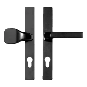 Ovikilpi kahvalla ja nupilla 72 mm musta – teräs, jauhemaalattu