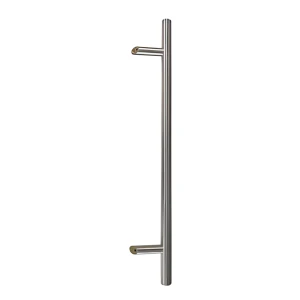 Yksipuolinen pyöreä ovenveto ø32 × 1200 mm – teräs AISI 304, satinaa, asennus 45°