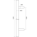 Yksipuolinen pyöreä ovenveto ø32 × 1200 mm – teräs AISI 304, satinaa, asennus 45° 000-719 (4)