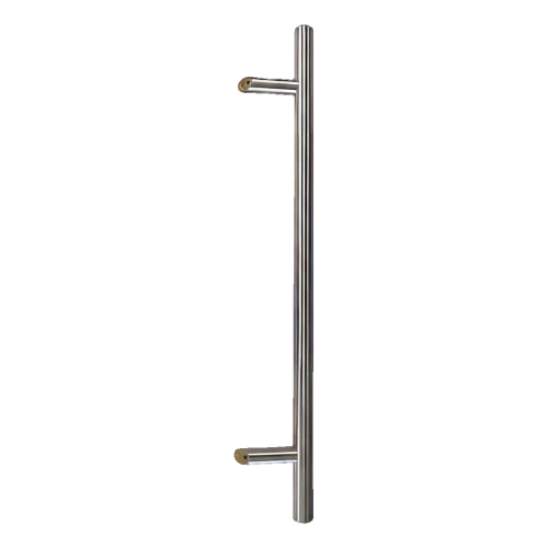 Yksipuolinen pyöreä ovikahva 32×800 mm – ruostumaton teräs AISI 304, satiini, 45° kiinnitys 000-723 (1)