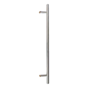 Yksipuolinen pyöreä ovikahva 45° ruostumaton teräs AISI 304 satiini 32×1000 mm