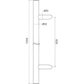 Yksipuolinen pyöreä ovikahva 45° ruostumaton teräs AISI 304 satiini 32×1000 mm 000-752 (4)