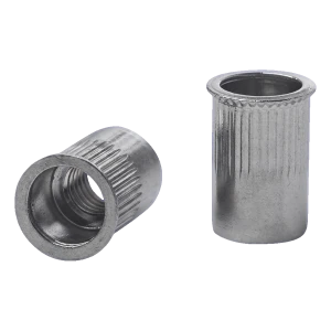 Niittimutteri läpivientiin M10 A2 – kartiollinen laippa alennettu, uurrettu, AISI 304