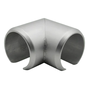 Kozza – 90° kulmaputki alumiini pyöreälle kaidetangolle Ø 40 mm, mattanodipinta