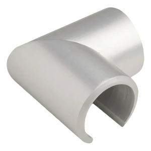 Kozza – kaiteiden liitoskappale kulmaosa 90° alumiiniselle pyöreälle käsijohteelle fi 40 mm lasille 12–21,52 mm