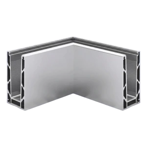 Kozza KE100 – ulkokulmaprofiili U 90° täyslasisille kaidejärjestelmille, alumiini, matta anodisointi