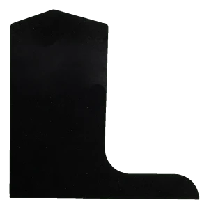 Kozza vasen sivupääty lasikaiteen L-profiilille KE105 – musta 120 mm