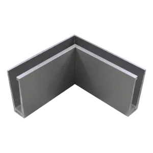 Sisäkulman alumiiniprofiili lasikaitteisiin 200×120×45 mm – yläpuolelta asennus, satiini