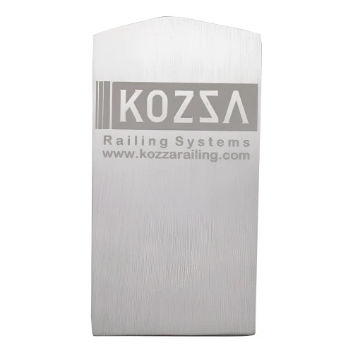 Kozza vasen sivupääty lasikaiteen U-profiilille KE 100 – himmeästi anodisoitu alumiini 000-857 (1)