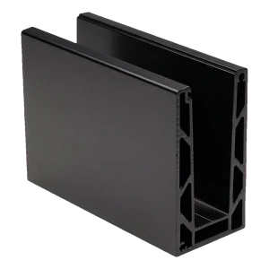 Kozza KE 100 – U-profiili kokolasisille kaidejärjestelmille 5000 mm musta, kiinnitys ylhäältä