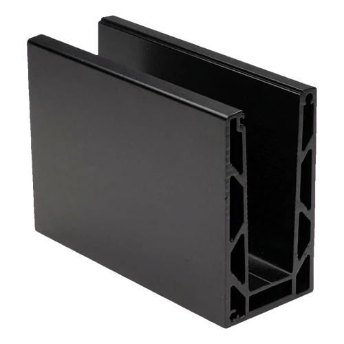 Kozza KE 100 – U-profiili kokolasisille kaidejärjestelmille 5000 mm musta, kiinnitys ylhäältä 000-861 (1)