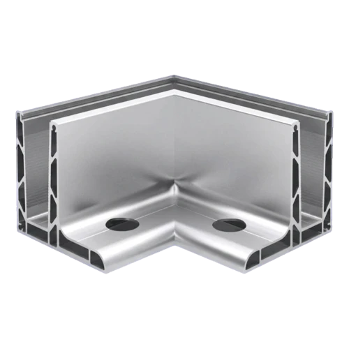 Kozza KE 105 – L-profiili kulma 90° kokolasikaidejärjestelmiin, ulkoinen, pituussuuntainen kiinnitys ylhäältä 000-866 (1)