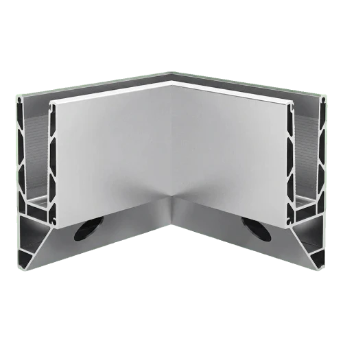 Kozza KE 120 – U-profiili sisänurkkaan 90° täyslasisille kaiteille, sivukiinnitys 000-873 (1)