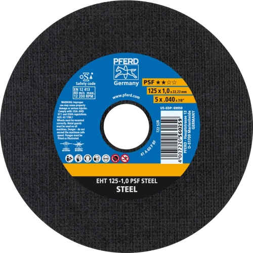 PFERD EHT 125-1,0 PSF Steel – terässä leikkaava kiekko 125 x 1,0 mm 000-946 (1)