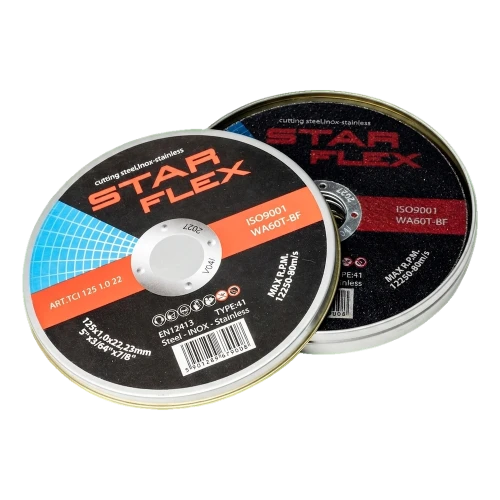 Starflex – katkaisu-/katkoterien sarja teräkselle ja haponkestävälle teräkselle 125×1,0 mm (10 kpl) 000-950 (1)