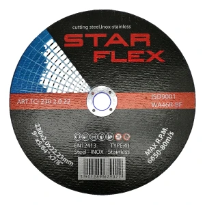 Star Flex katkaisulaikka teräkselle ja ruostumattomalle teräkselle 230×2,0 mm litteä Type 41