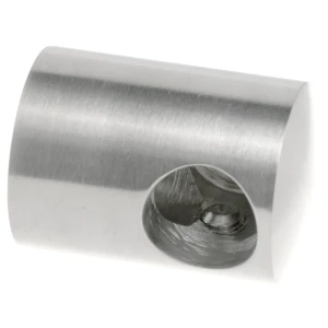 PSG vasen päätepidin kaiteiden tangolle fi 16 mm – AISI 304 satiini, asennus tasoon