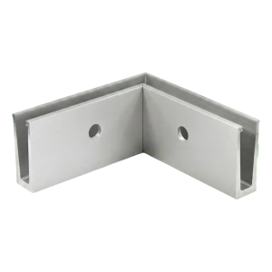 PSG U-profiili sisäkulma 90° kokonaan lasitetuille kaiteille – sivukiinnitys, raaka alumiini