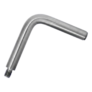 Kaidetuki 90° halkaisija 12 mm 75×75 mm – ruostumaton teräs AISI 304 satiini