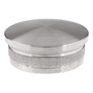 Kupera pyöreä lyötävä kaiteeputkeen 48,3 mm – ruostumaton teräs AISI 304 satiini