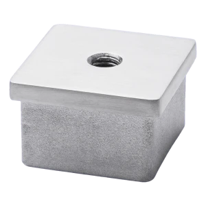 Litteä lyöntitulppa profiiliin 40x40 mm kierteellä M8, AISI 304 satina