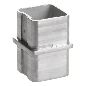 Suora liimattava liitin kaideprofiiliin 40x40 mm – ruostumaton teräs AISI 304 satiini