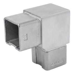 90° kulmapalakappale 40x40 mm kaidetolppaan – ruostumaton teräs AISI304, satiini