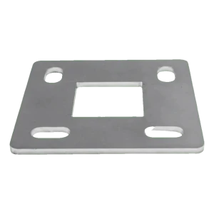 Kaidepilar varten hitsattava jalusta 80×80 mm – ruostumaton teräs AISI 304, järjestelmä 40×40