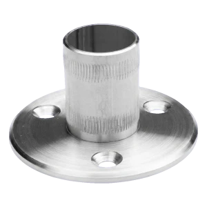 PINOX – kaiteiden tolpan perusta Ø42,4 mm lyötävä, ruostumaton teräs satiini