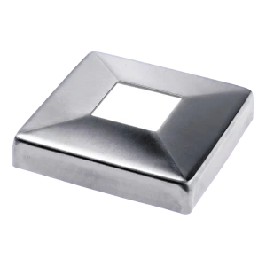 Nelikulmainen peitelevy 108×108 mm kaideprofiilin 40×40 – teräs AISI 316 satiini