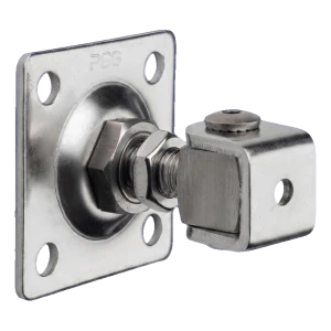 PSG säädettävä porttisarana M16 AISI304 kilpellä 80×80 mm - raaka