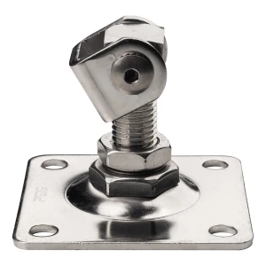 PSG säädettävä portinsarana M20 kiinnityslautasella 100×100 mm – ruostumaton teräs AISI 304